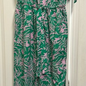 SHEIN Green and Pink Tropical Maxi Skirt
